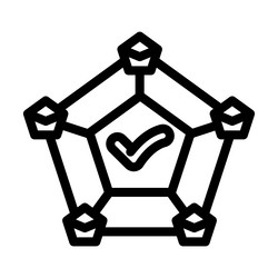 node validator decentralized application line icon vector image