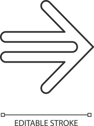 double-lined arrow linear icon indicating sign vector image