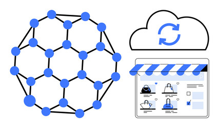 e-commerce integration with blockchain network vector image
