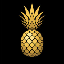 Golden Pineapple Icon Vector Image