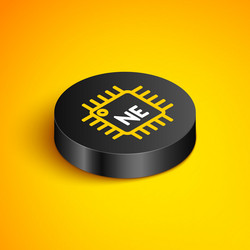 isometric line computer processor vector image