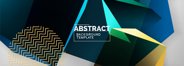 low poly 3d geometric shapes minimal abstract vector image