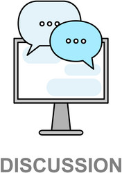 online chat message notifications with computer vector image