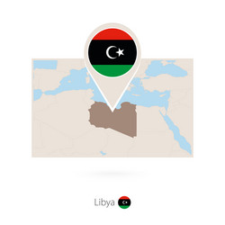 rectangular map libya with pin icon vector image