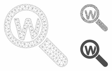 search word mesh network model and triangle vector image
