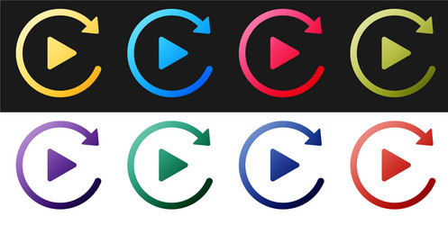 set video play button like simple replay icon vector image