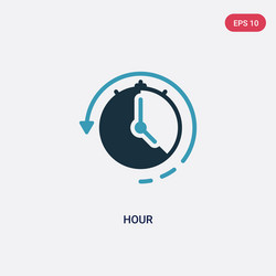 two color hour icon from user interface concept vector image