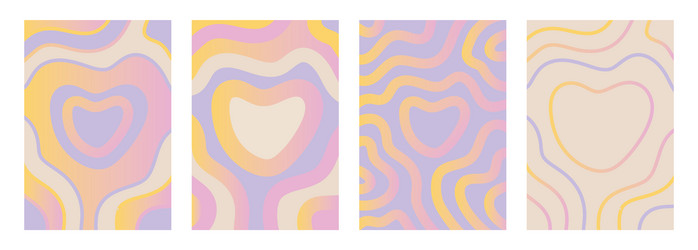 abstract pastel heart pattern with wavy gradient vector image