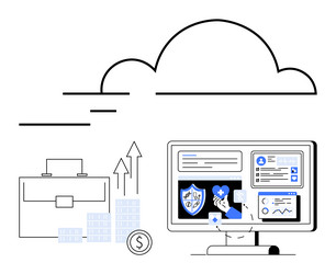 cloud computing in business with data analytics vector image