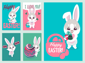 easter flyers traditional fun elements vector