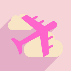 flat with shadow icon and mobile application vector image