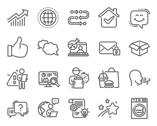 technology icons set included icon as open box vector image