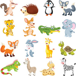 Cartoon animals collection set Royalty Free Vector Image
