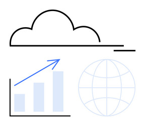 cloud computing with analytics and global vector image