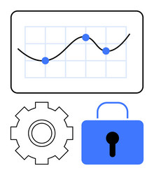 data analytics security and automation vector image