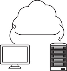 database hosting and tuning connecting image vector image