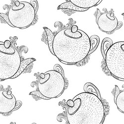 seamless pattern with teapots vector