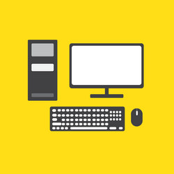 simple computer sets cpu monitor keyboard vector image