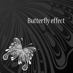 text frame with abstract butterfly vector image