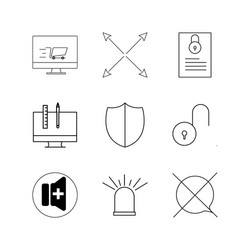 web linear icon set simple outline icons vector image