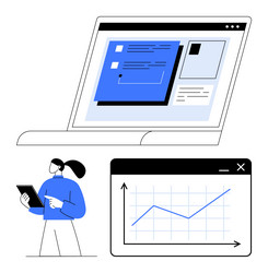 digital analysis and growth concept with a chart vector image