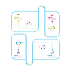 flat display with crossed and dotted curved path vector image