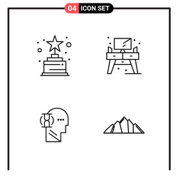 set 4 line style icons for web and mobile vector image