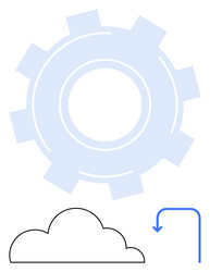 cloud storage and data synchronization with gear vector image