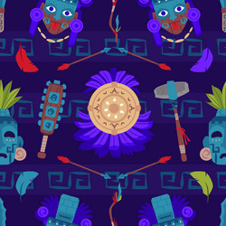 maya civilization attributes seamless pattern vector