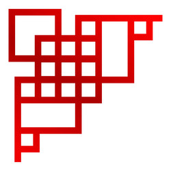 red gradient abstract geometric shape forming vector image