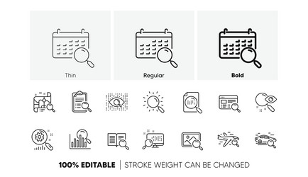 search line icons indexation artificial vector image