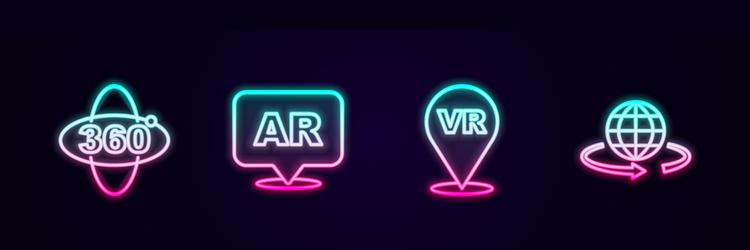 set line 360 degree view augmented reality ar vector image