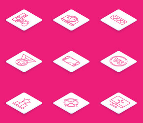 set line game console with joystick create vector image