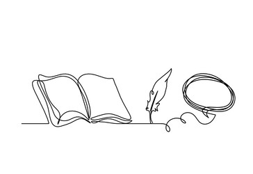 abstract open book with comment as line drawing vector image