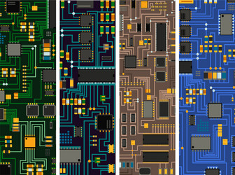 computer chip technology processor circuit vector image