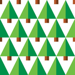 geometric seamless pattern with green trees vector image