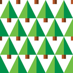 geometric seamless pattern with green trees vector