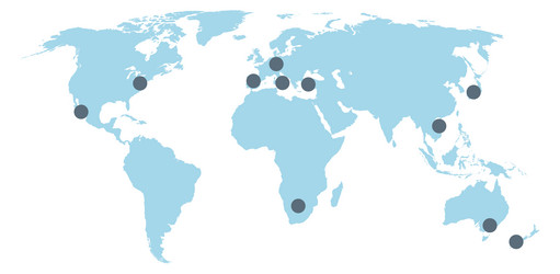 Global World Map with Location Points vector image