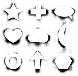 Isolated black and white color abstract dotted vector