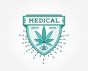 Medical cannabis marijuana sign or label template vector