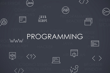 programming thin line icons vector image