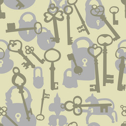 seamless pattern with padlocks and keys vector image