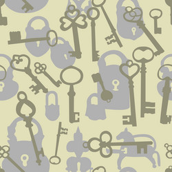 seamless pattern with padlocks and keys vector