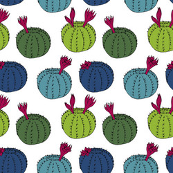 Abstract seamless pattern with cactus vector