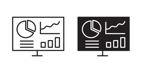 dashboard icon set in thin line for web vector image