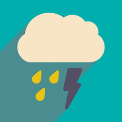 flat with shadow icon and mobile application rain vector image