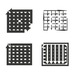 flowchart arrows set directional grid process vector image