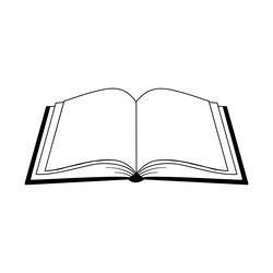 Line icon of open book outline vector