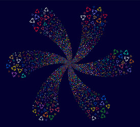 recycle triangle curl flower cluster vector image