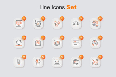 set line blockchain technology bitcoin futuristic vector image
